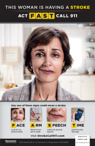 A poster showing the warning signs of stroke.